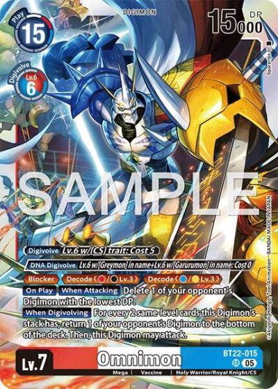 Omnimon BT22-015 SR Cyber Eden Digimon card
