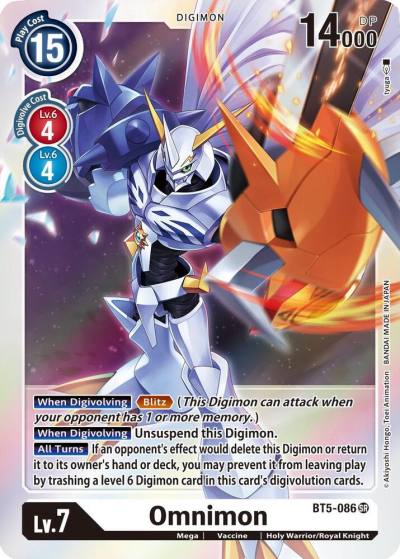 Omnimon BT5-086 SR Battle of Omni Digimon card