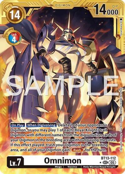 Omnimon Gold Border BT13-112 SEC Advanced Booster Digimon Generation Digimon card