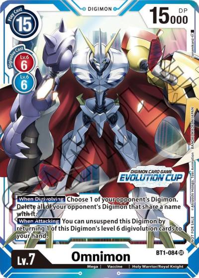 Omnimon July Evolution Cup 2021 Stamped BT1-084 SR Release Special Booster 1.0 Digimon card