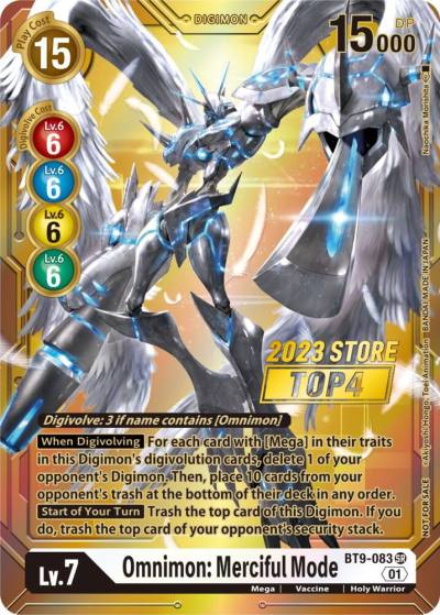 Omnimon Merciful Mode 2023 Store Top 4 BT9-083 SR X Record Digimon card