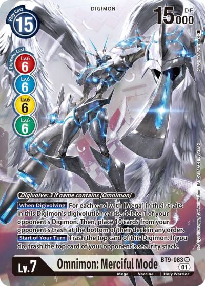 Omnimon Merciful Mode Alternate Art BT9-083 SR X Record Digimon card