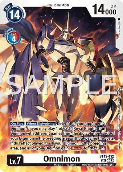 Omnimon Reprint BT13-112 SEC Advanced Booster Digimon Generation Digimon card