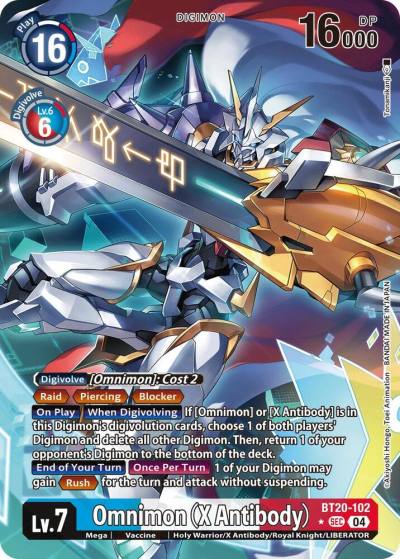 Omnimon X Antibody Alternate Art BT20-102 SEC Release Special Booster 2.5 Digimon card