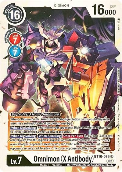 Omnimon X Antibody BT10-086 SR Revision Pack Cards Digimon card