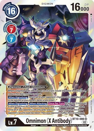 Omnimon X Antibody BT10-086 SR Xros Encounter Digimon card