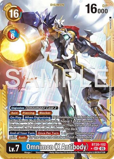 Omnimon X Antibody Gold Border BT20-102 SEC Advanced Booster Digimon Generation Digimon card