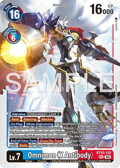 Omnimon X Antibody Reprint BT20-102 SEC Advanced Booster Digimon Generation Digimon card