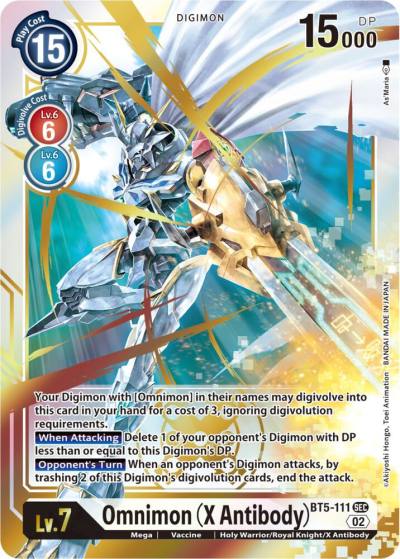 Omnimon X Antibody Resurgence Booster Reprint BT5-111 SEC Resurgence Booster Digimon card