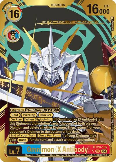 Omnimon X Antibody Textured BT20-102 SEC Release Special Booster 2.5 Digimon card