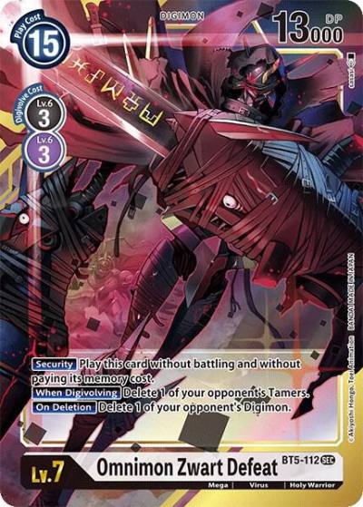 Omnimon Zwart Defeat Alternate Art BT5-112 SEC Battle of Omni Digimon card