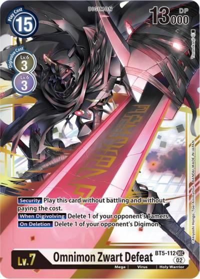 Omnimon Zwart Defeat Resurgence Booster Reprint BT5-112 SEC Resurgence Booster Digimon card