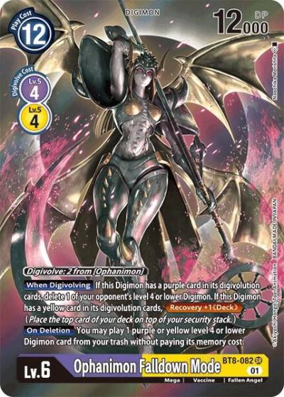 Ophanimon Falldown Mode Alternate Art BT8-082 SR New Awakening Digimon card
