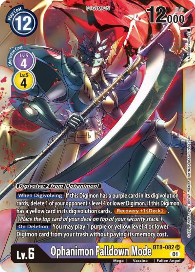 Ophanimon Falldown Mode BT8-082 SR New Awakening Digimon card