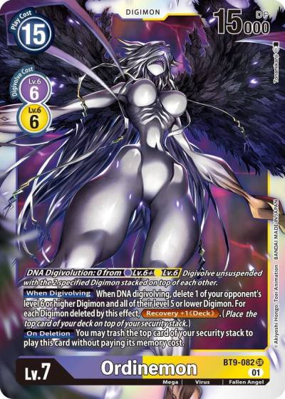 Ordinemon BT9-082 SR X Record Digimon card