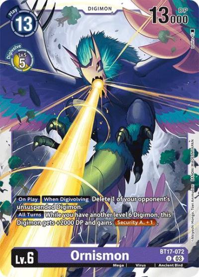 Ornismon BT17-072 U Secret Crisis Digimon card