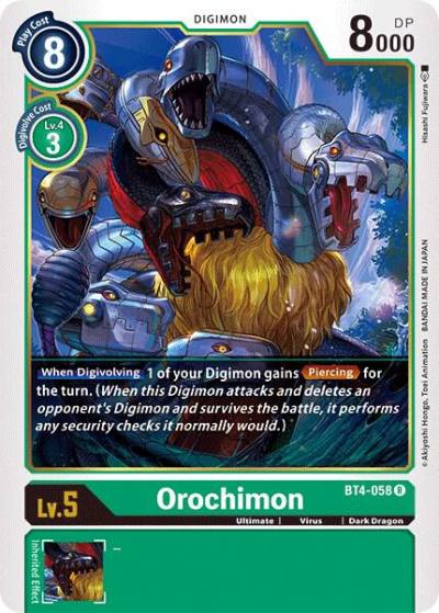 Orochimon BT4-058 R Great Legend Digimon card