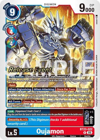 Oujamon BT23-022 R Hackers' Slumber Release Event Cards Digimon card