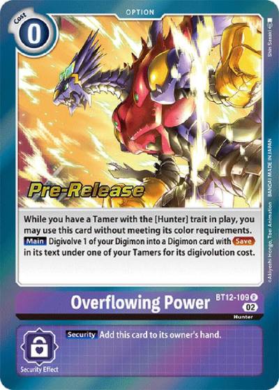 Overflowing Power BT12-109 R Across Time Pre-Release Cards Digimon card
