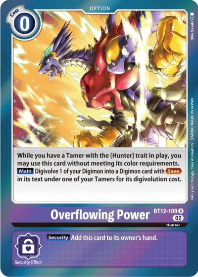 Overflowing Power BT12-109 R Across Time Digimon card