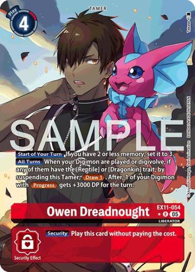 Owen Dreadnought Alternate Art EX11-054 R Dawn of Liberator Digimon card