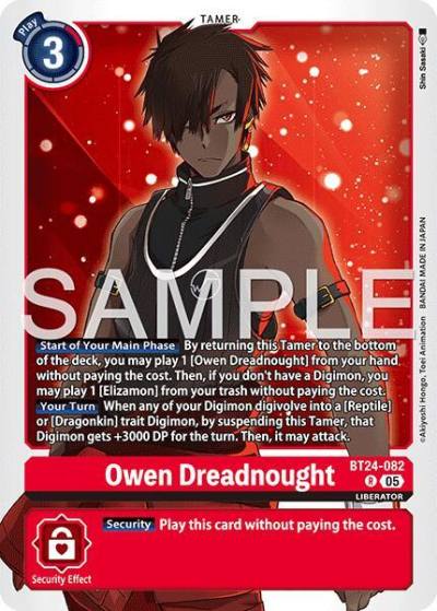 Owen Dreadnought BT24-082 R Time Stranger Digimon card