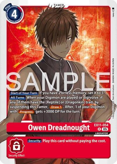 Owen Dreadnought EX11-054 R Dawn of Liberator Digimon card