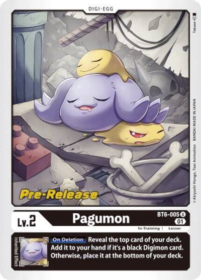Pagumon BT6-005 U Double Diamond Pre-Release Cards Digimon card