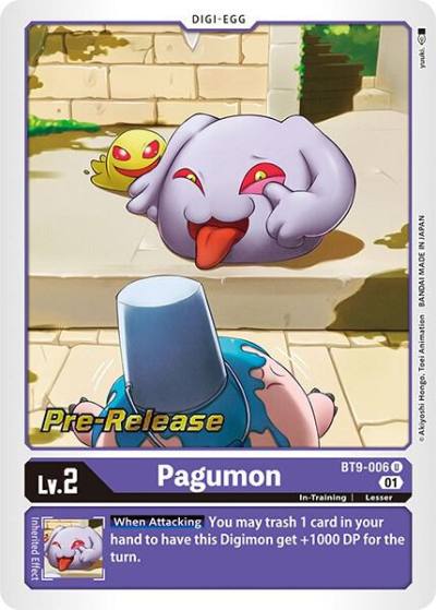 Pagumon BT9-006 U X Record Pre-Release Cards Digimon card