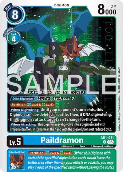 Paildramon AD1-011 R Advanced Booster Digimon Generation Digimon card