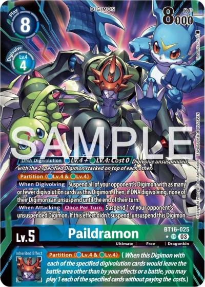 Paildramon Alternate Art BT16-025 SR Beginning Observer Digimon card