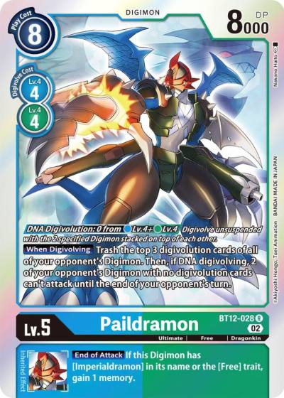Paildramon BT12-028 R Across Time Digimon card