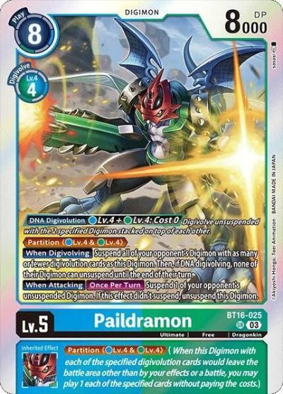 Paildramon BT16-025 SR Beginning Observer Digimon card