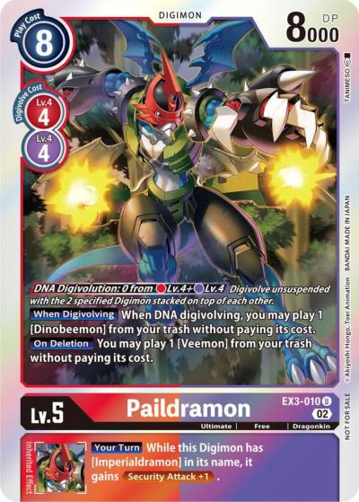 Paildramon Box Topper EX3-010 U Draconic Roar Digimon card