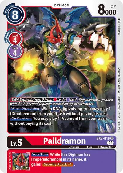 Paildramon EX3-010 U Draconic Roar Digimon card