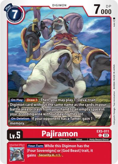 Pajiramon EX5-011 C Animal Colosseum Digimon card