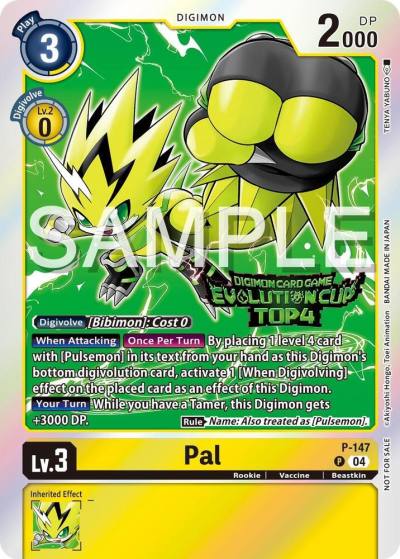 Pal 2024 Evolution Cup Top 4 P-147 P Digimon Promotion Cards Digimon card