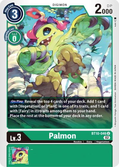 Palmon BT10-046 U Xros Encounter Digimon card