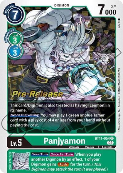 Panjyamon BT11-054 U Dimensional Phase Pre-Release Cards Digimon card