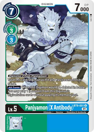 Panjyamon X Antibody BT9-051 U X Record Digimon card