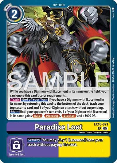 Paradise Lost EX10-071 U Sinister Order Digimon card