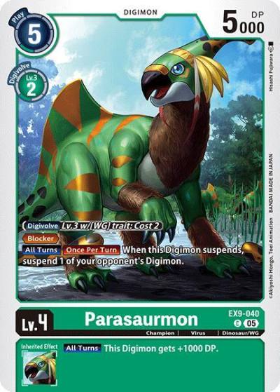 Parasaurmon EX9-040 C Versus Monsters Digimon card