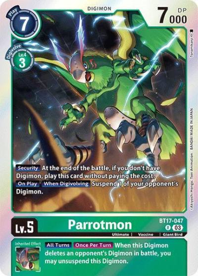 Parrotmon BT17-047 R Secret Crisis Digimon card