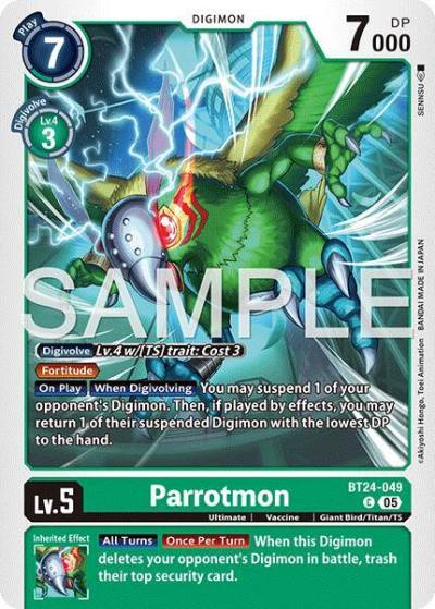 Parrotmon BT24-049 C Time Stranger Digimon card