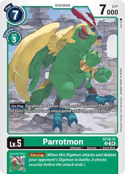 Parrotmon ST18-11 U Starter Deck 18: Guardian Vortex Digimon card