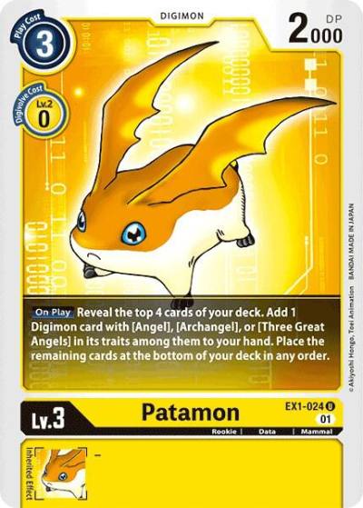 Patamon EX1-024 U Classic Collection Digimon card