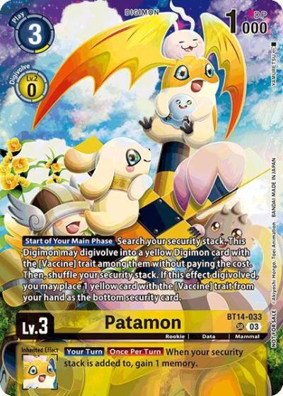 Patamon Limited Card Pack BT14-033 SR World Convergence Digimon card