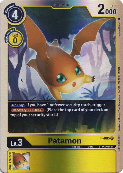 Patamon Rainbow Foil P-005 P Digimon Promotion Cards Digimon card