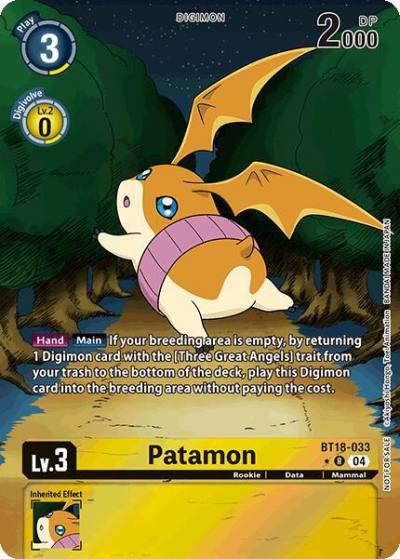 Patamon Release Special Booster 20 Box Promotion Pack BT18-033 R Release Special Booster 2.0 Digimon card