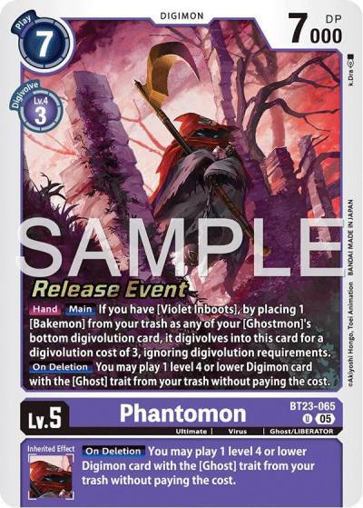 Phantomon BT23-065 U Hackers' Slumber Release Event Cards Digimon card
